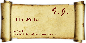 Ilia Júlia névjegykártya