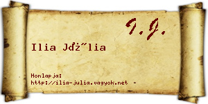 Ilia Júlia névjegykártya